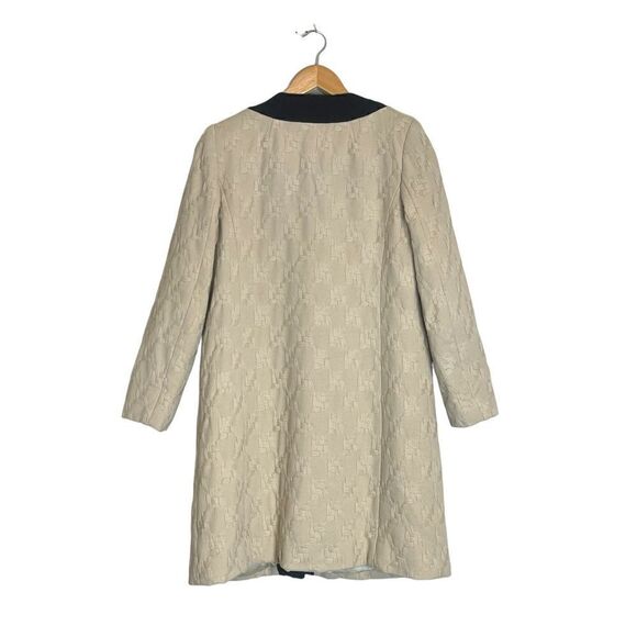 Milly Cream Vintage Style Basketweave Peacoat - Picture 4 of 15